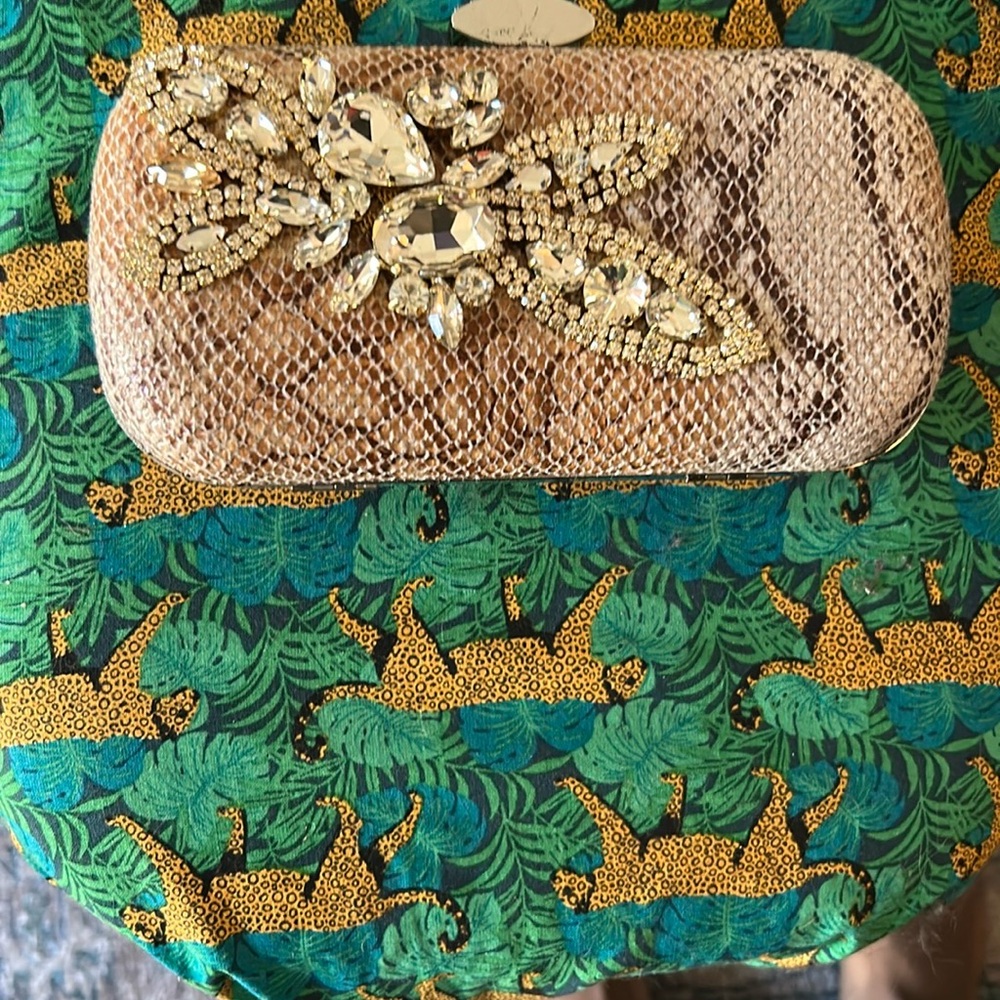 Gold Textured Clutch with Ornate Embellishments